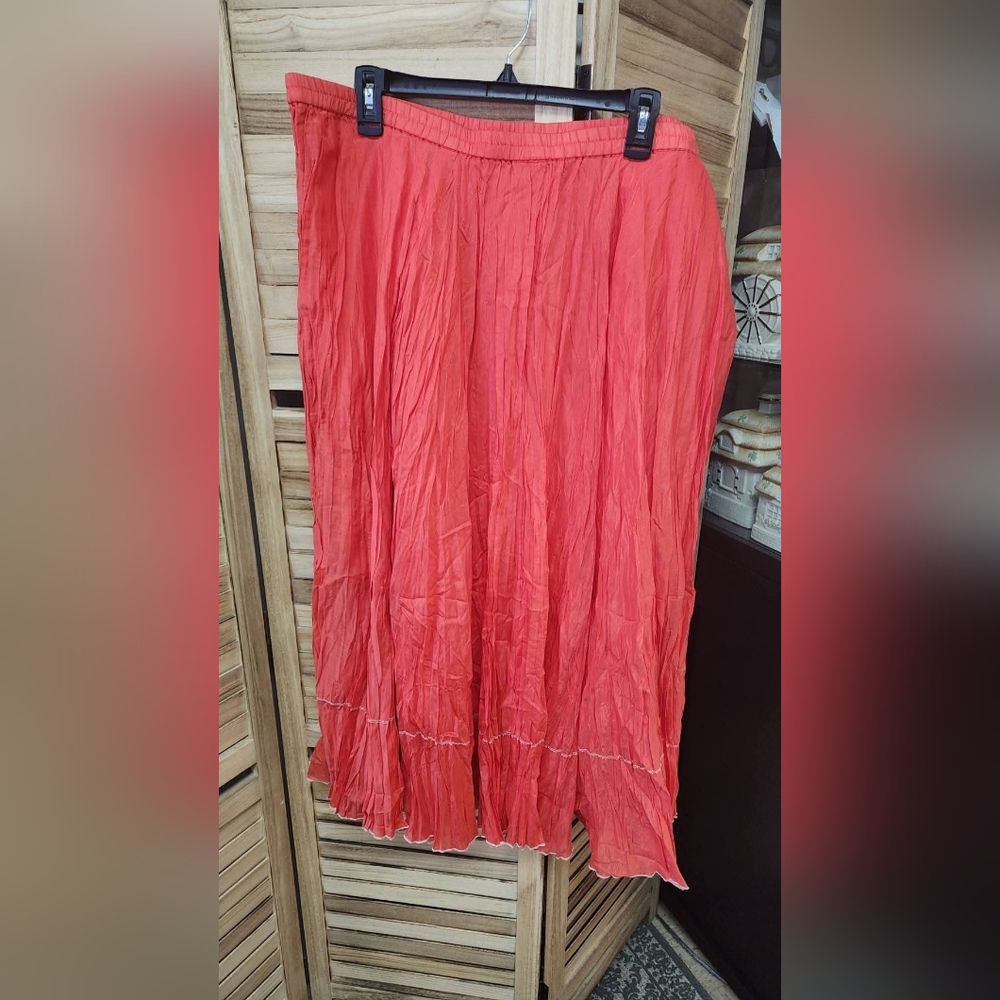 Coldwater Creek crinkle silk skirt 2X